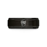 wedding bands for men – black & rose gold tungsten stripes band wedding band