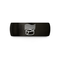 rings with laser engraving – black tungsten stripes band wedding band