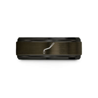comfort fit tungsten ring – gunmetal & black tungsten whammy bar wedding band