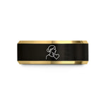 him her tungsten bands – black & gold tungsten cousin heart wedding band