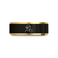 him her tungsten bands – black & gold tungsten cousin heart wedding band