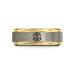 his and hers tungsten bands – black & gold & silver tungsten cat face halo wedding band