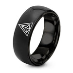 Tungsten Rings for Men And Women Sets – black tungsten triangulation lines ring