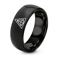 Tungsten Rings for Men And Women Sets – black tungsten triangulation lines ring
