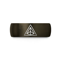 mens and womens tungsten – gunmetal & black tungsten triangulation lines wedding band