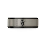 matching wedding rings sets – black & gray tungsten usb c cable wedding band