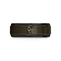 comfort fit wedding bands – gunmetal & black tungsten usb c cable wedding band