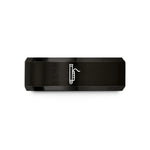 comfort fit tungsten ring – black & rose gold tungsten bassoon wedding band