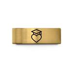 comfort fit men's ring – gold tungsten heart graduation cap wedding band