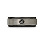 engraved tungsten ring him – black & silver tungsten ball bearing wedding band
