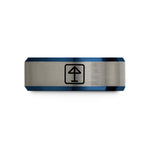 mens tungsten wedding band – black & blue & grey tungsten tiwaz wedding band