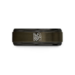 men’s comfort fit ring – gunmetal & black tungsten harpist wedding band