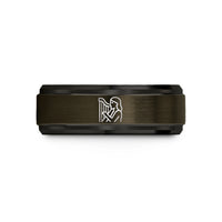 men’s comfort fit ring – gunmetal & black tungsten harpist wedding band