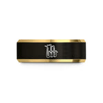 engraved tungsten ring him – black & gold tungsten big band sax wedding band