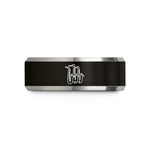tungsten wedding band him – black & grey tungsten big band sax wedding band