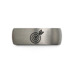 wedding band for couples – blue & silver tungsten dart bullseye wedding band