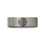 men's comfort fit ring – blue & gray tungsten heliocentric model wedding band