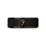 men's brushed tungsten ring – black tungsten semicolon wedding band