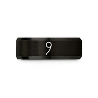 men's brushed tungsten ring – black tungsten semicolon wedding band