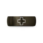 men's tungsten comfort band – gunmetal & black tungsten first aid cross wedding band