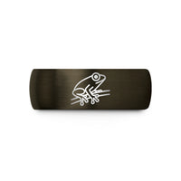 black tungsten comfort band – gunmetal & black tungsten frog branch wedding band