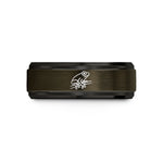black tungsten comfort band – gunmetal & black tungsten frog branch wedding band