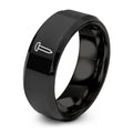 Rivet – Tungsten Wedding Band, 8 mm, Black Comfort-Fit Unisex