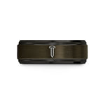 engraved ring for couples – gunmetal & black tungsten rivet wedding band