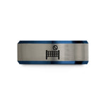 blue grey tungsten bands – black & blue & gray tungsten tennis net ball wedding band