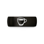 engraved tungsten ring him – black tungsten espresso cup wedding band