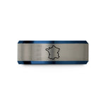 gunmetal tungsten men's ring – blue & grey tungsten france wedding band