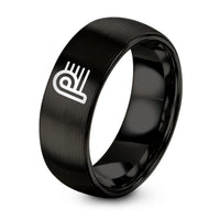 Tungsten Rings for Men Brushed GUNMETAL BLACK – black tungsten piano p staff ring