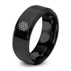 Penrose Rhombus Tiling – Tungsten Wedding Band, 8 mm, Black Comfort-Fit Unisex
