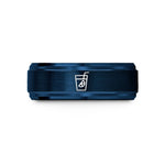men's brushed tungsten ring – blue tungsten lemonade glass wedding band