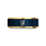 rose gold men's band – gold & blue tungsten lemonade glass wedding band