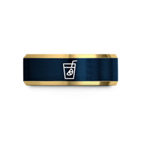 rose gold men's band – gold & blue tungsten lemonade glass wedding band