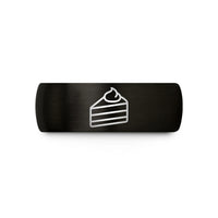 couples bands set – black & gold tungsten cake slice wedding band
