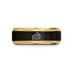 best wedding rings – black & gold tungsten cake slice wedding band