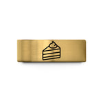 couples bands set – gold tungsten cake slice wedding band