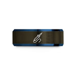 unisex tungsten carbide band – gunmetal & blue tungsten soldering iron wedding band