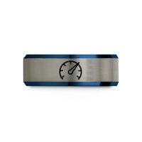 rings for him black – black & blue & silver tungsten speedometer max wedding band