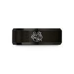 custom engraved mens ring – black tungsten string duo wedding band
