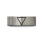 unique tungsten ring design – blue & gray tungsten water triangle wedding band