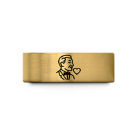 men's wedding band custom – gold tungsten gramps heart wedding band
