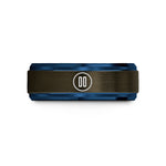 him tungsten comfort band – gunmetal & blue tungsten pause icon wedding band