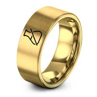engraved tungsten ring him – gold tungsten testing beaker ring
