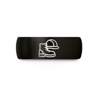 men's tungsten wedding band – black tungsten boots helmet wedding band