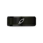 him engraved wedding ring – black tungsten rolling pin wedding band