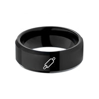 custom him ring tungsten – black tungsten rolling pin wedding band