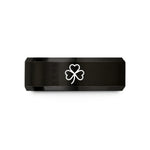 tungsten band for him – black tungsten shamrock wedding band